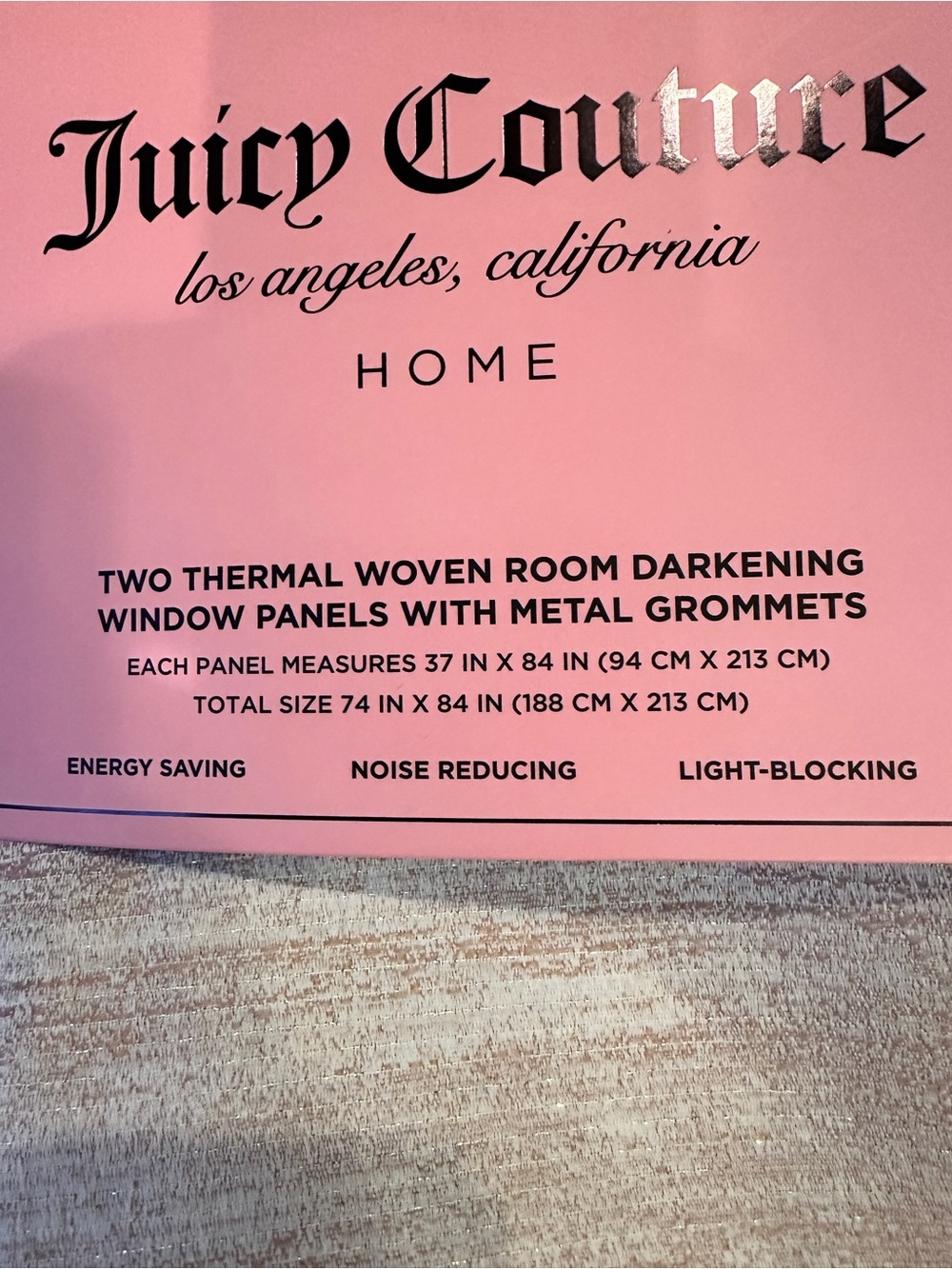 Juicy Couture Pink Thermal Room-Darkening Window Panels — 84”